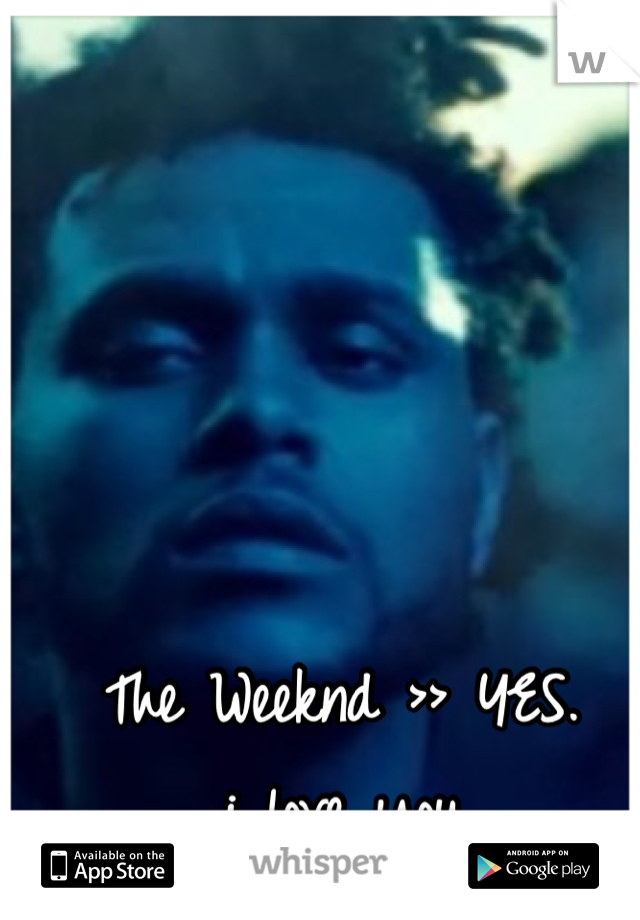 The Weeknd >> YES. 
i love you