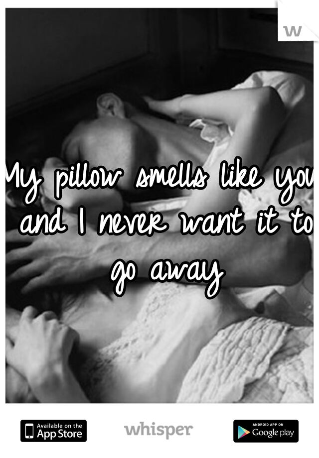 My pillow smells like you and I never want it to go away