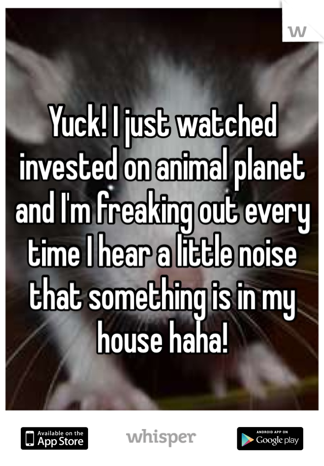 Yuck! I just watched invested on animal planet and I'm freaking out every time I hear a little noise that something is in my house haha! 