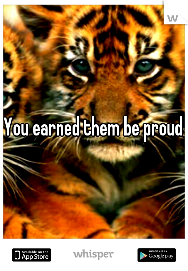 You earned them be proud
