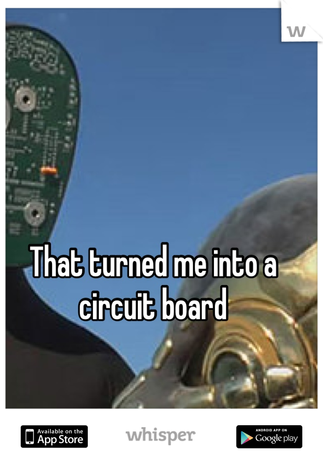 That turned me into a circuit board