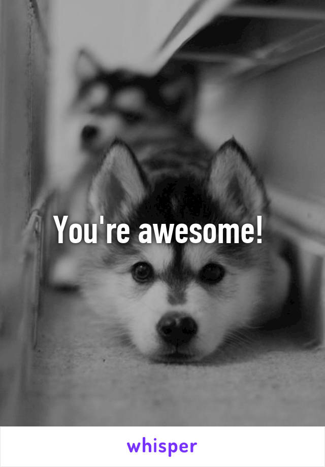 You're awesome! 