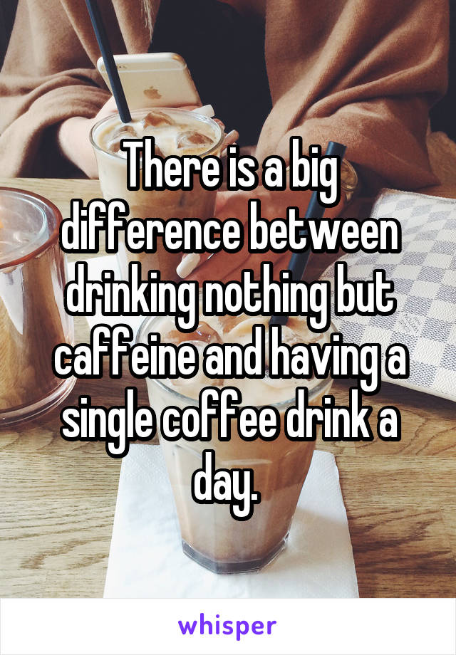 There is a big difference between drinking nothing but caffeine and having a single coffee drink a day. 