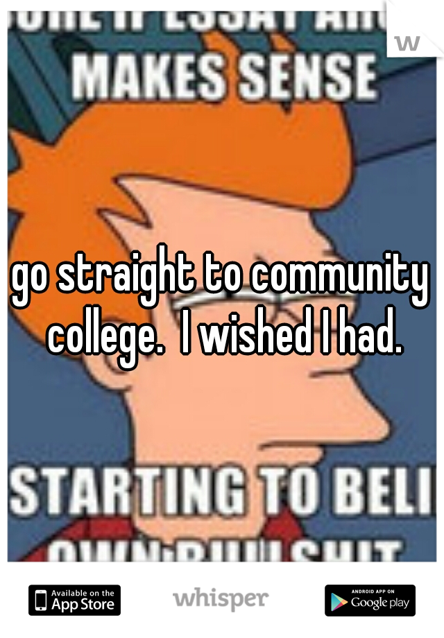 go straight to community college.  I wished I had.