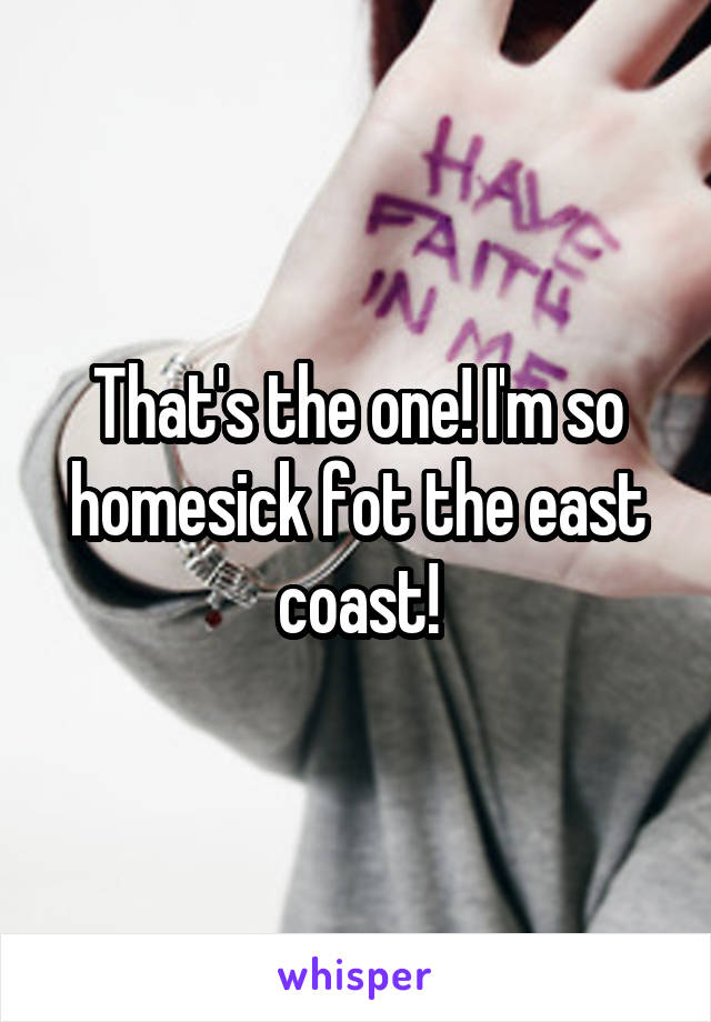 That's the one! I'm so homesick fot the east coast!