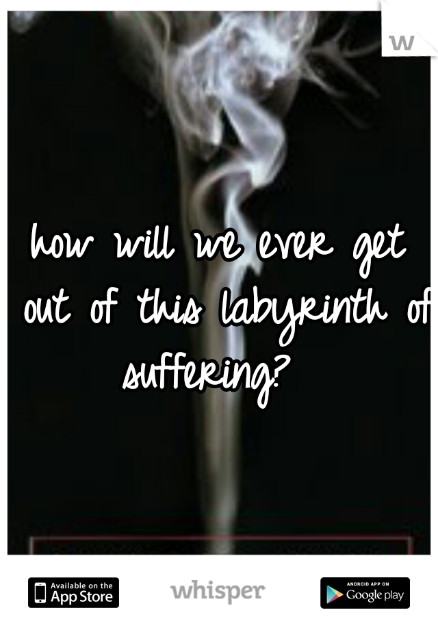 how will we ever get out of this labyrinth of suffering?  
