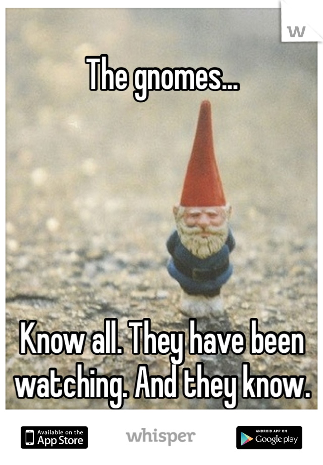 The gnomes...





Know all. They have been watching. And they know. 