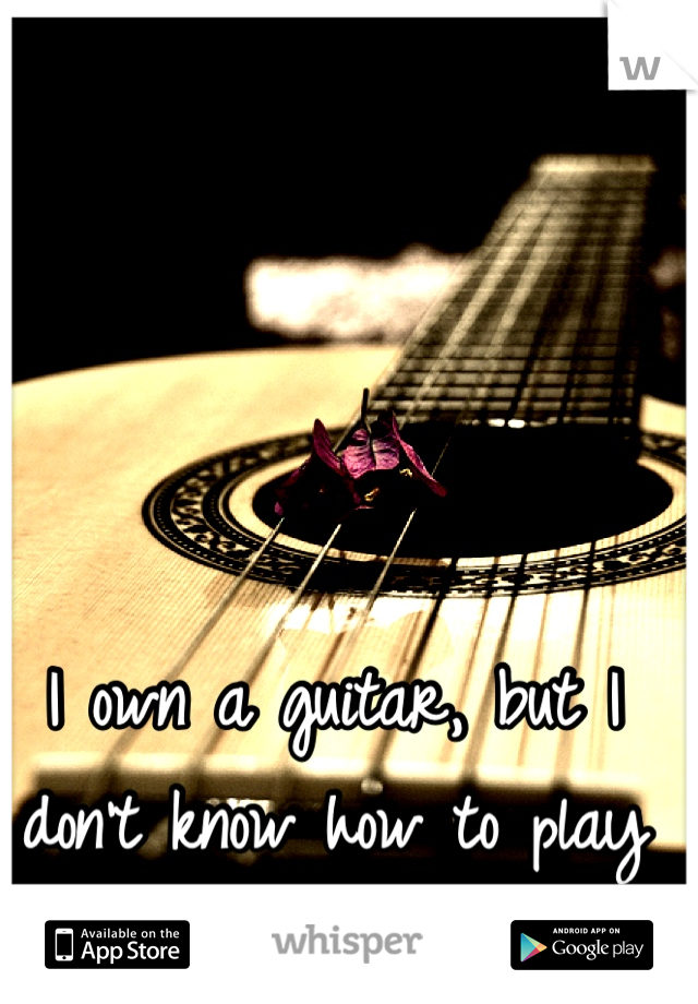 I own a guitar, but I don't know how to play it. 