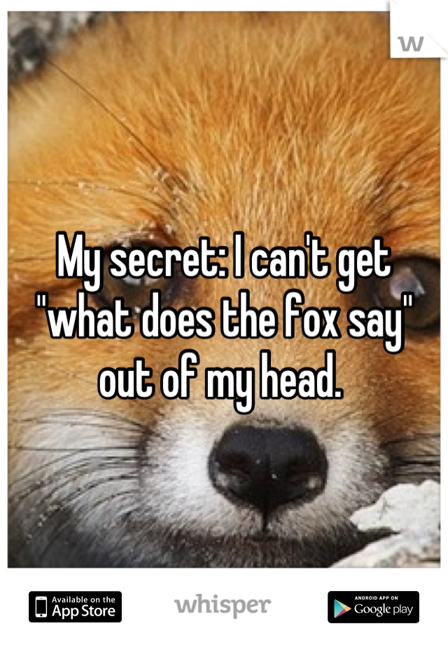 My secret: I can't get "what does the fox say" out of my head. 