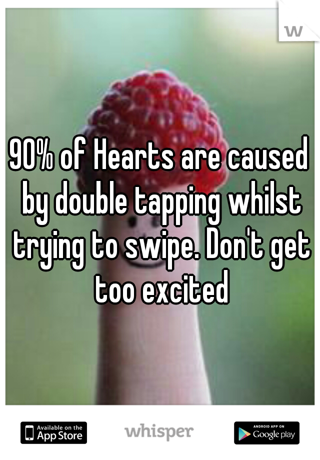90% of Hearts are caused by double tapping whilst trying to swipe. Don't get too excited