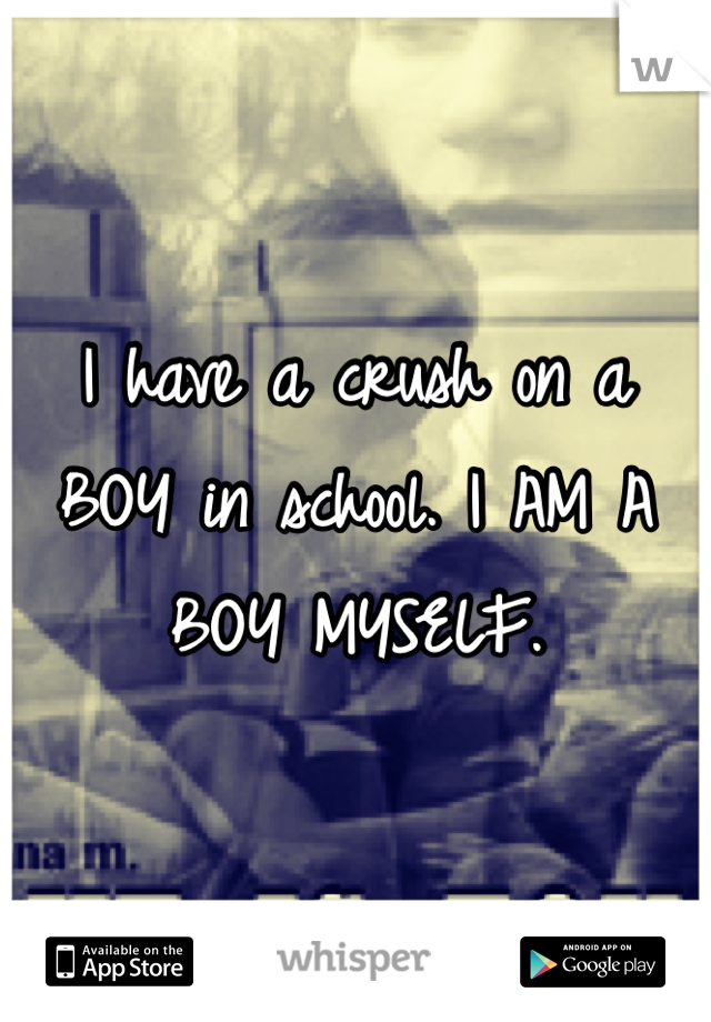 I have a crush on a BOY in school. I AM A BOY MYSELF.