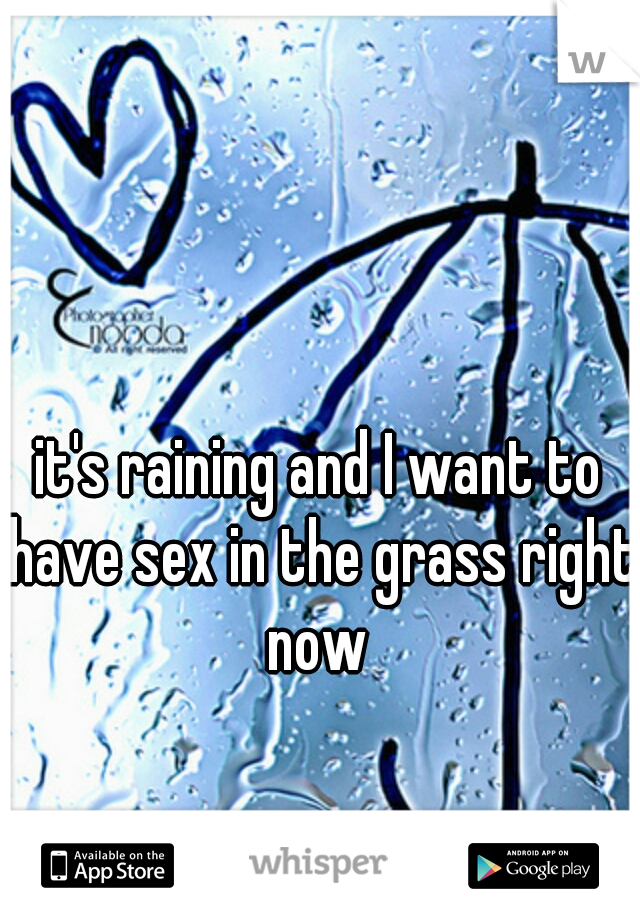 it's raining and I want to have sex in the grass right now 