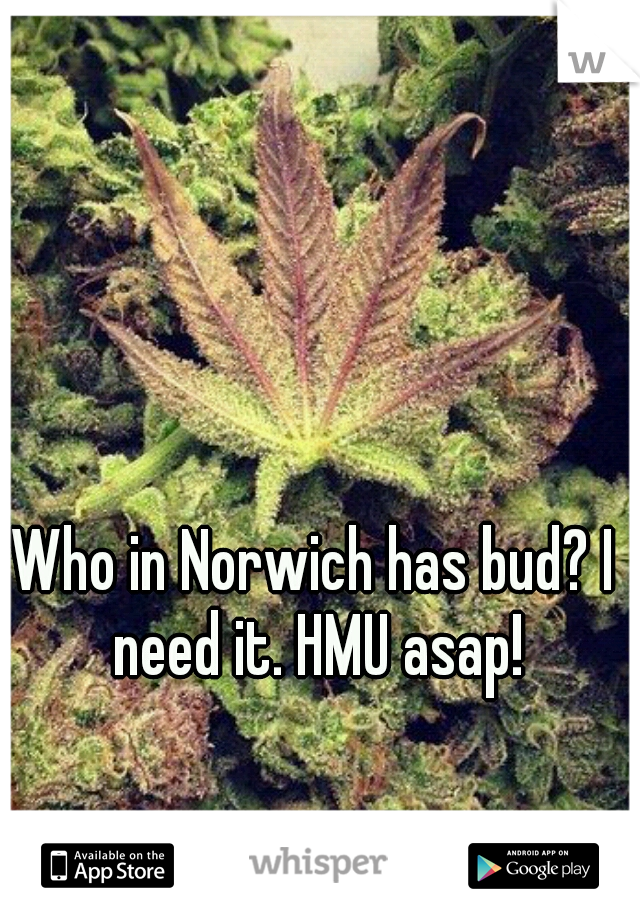 Who in Norwich has bud? I need it. HMU asap!