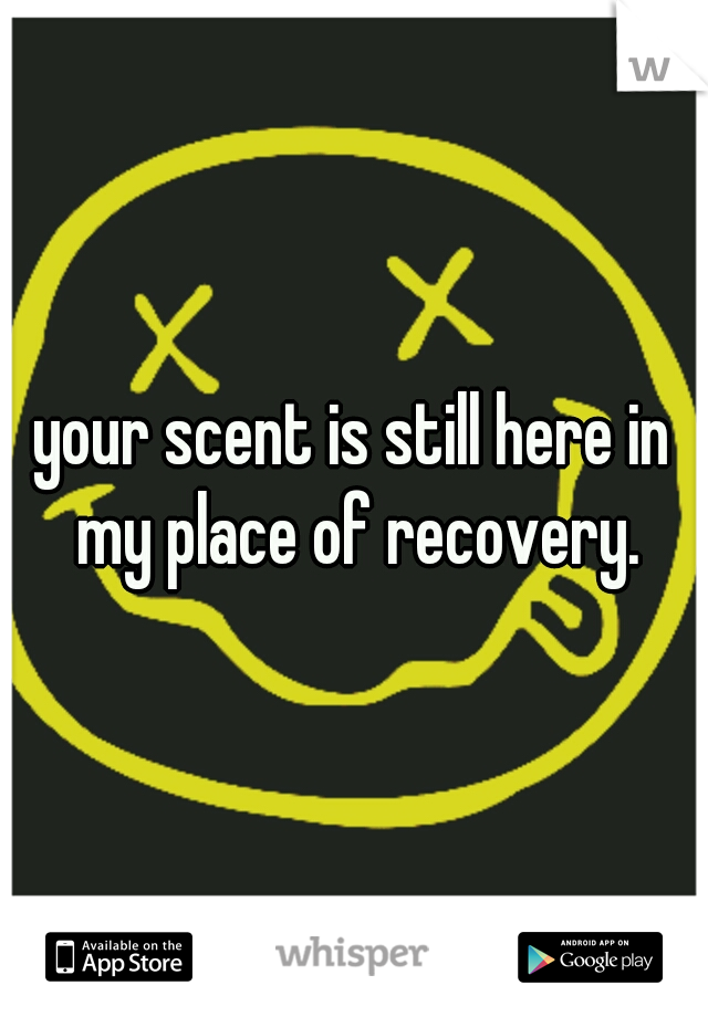 your scent is still here in my place of recovery.