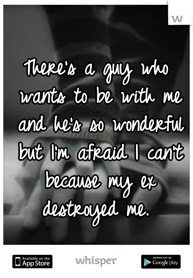 There's a guy who wants to be with me and he's so wonderful but I'm afraid I can't because my ex destroyed me. 