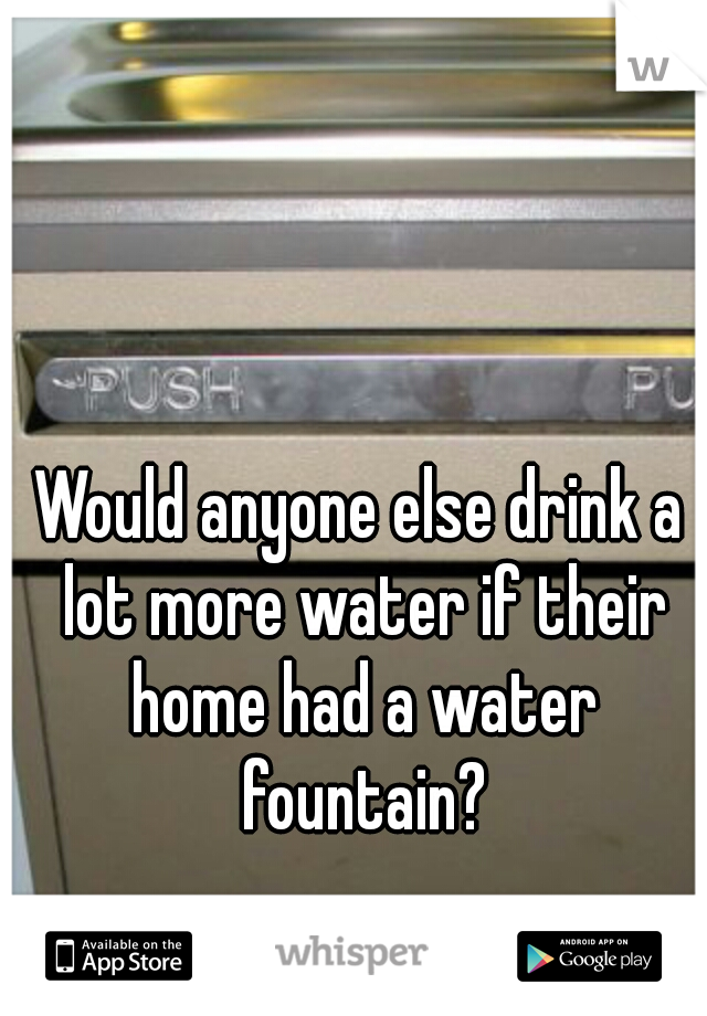 Would anyone else drink a lot more water if their home had a water fountain?