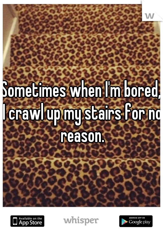 Sometimes when I'm bored, I crawl up my stairs for no reason.