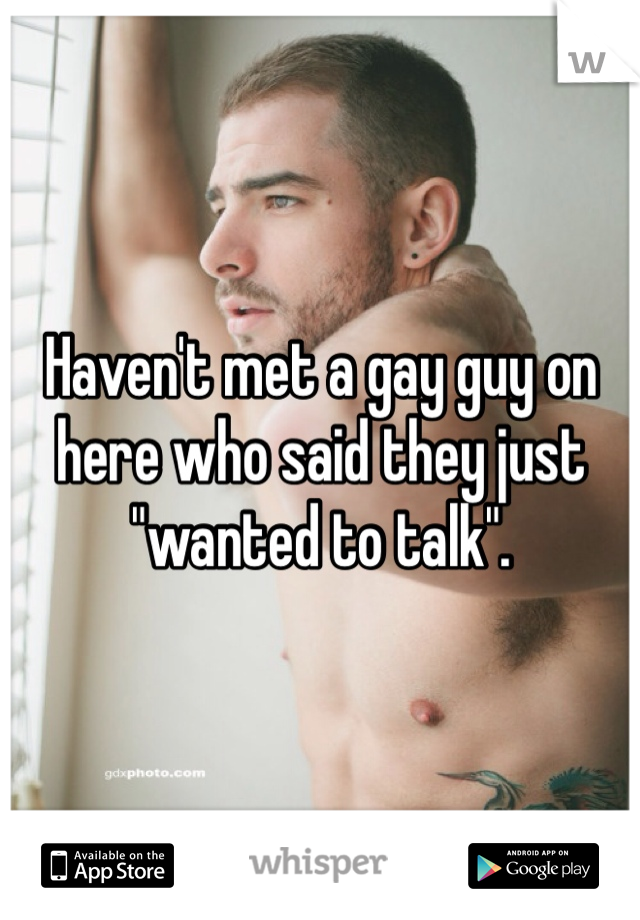 Haven't met a gay guy on here who said they just "wanted to talk".