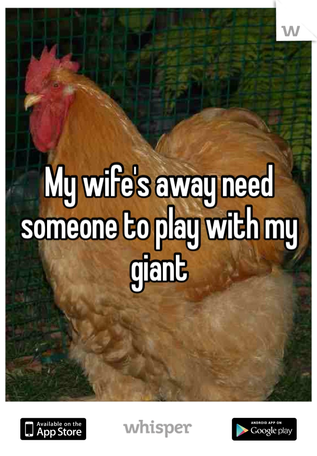 My wife's away need someone to play with my giant