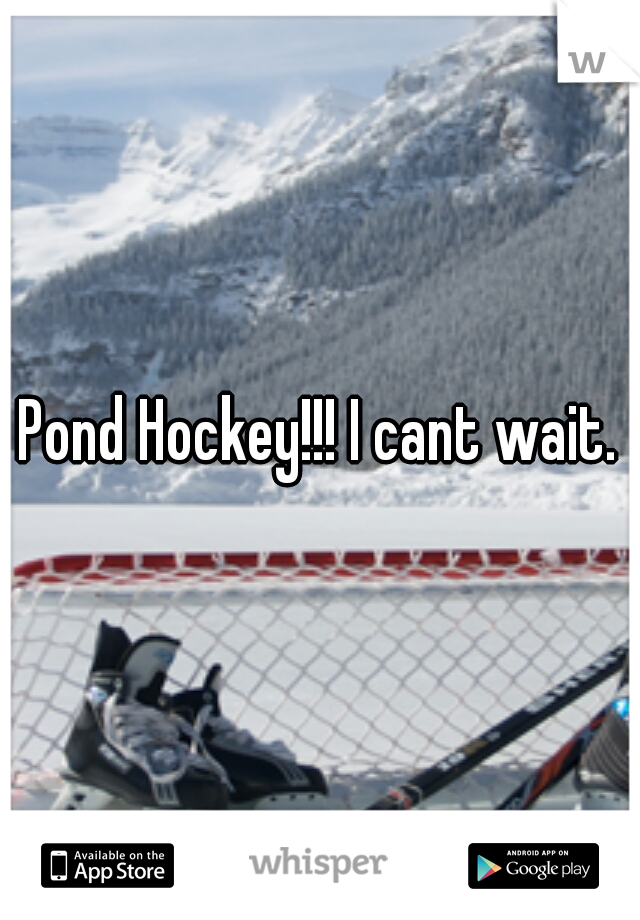 Pond Hockey!!! I cant wait.