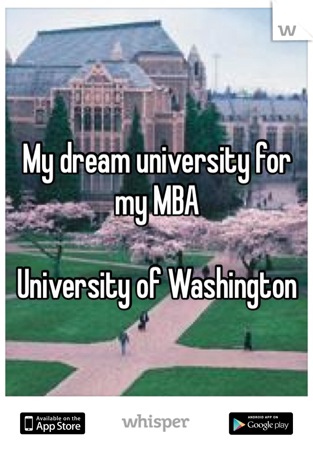 My dream university for my MBA 

University of Washington 
