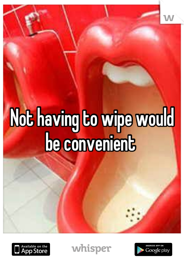 Not having to wipe would be convenient 