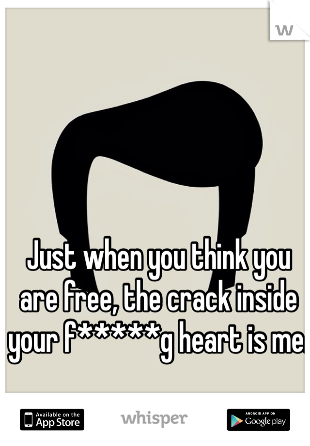 Just when you think you are free, the crack inside your f*****g heart is me. 