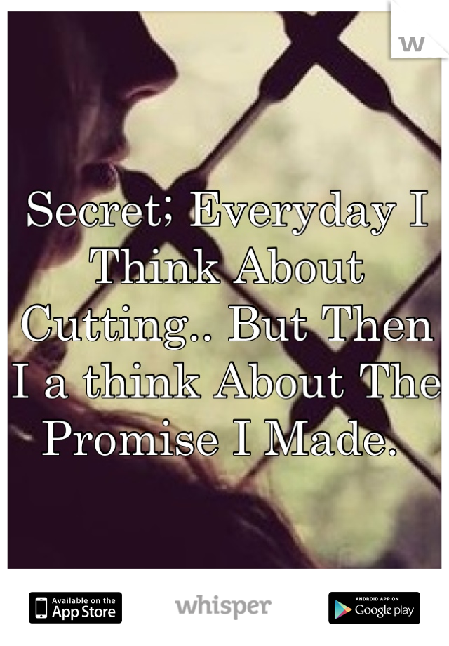 Secret; Everyday I Think About Cutting.. But Then I a think About The Promise I Made. 