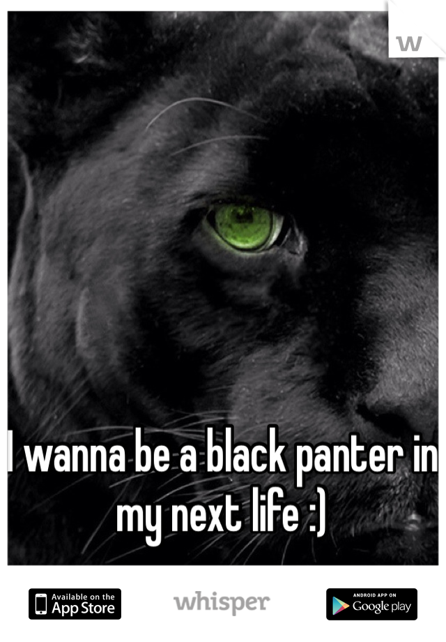 I wanna be a black panter in my next life :)