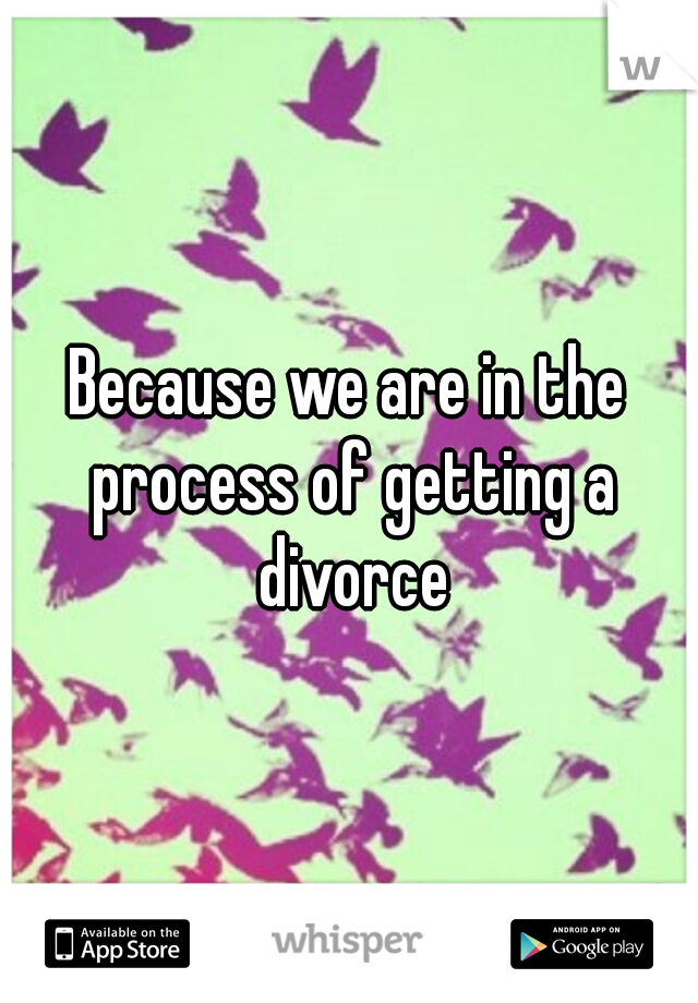 Because we are in the process of getting a divorce