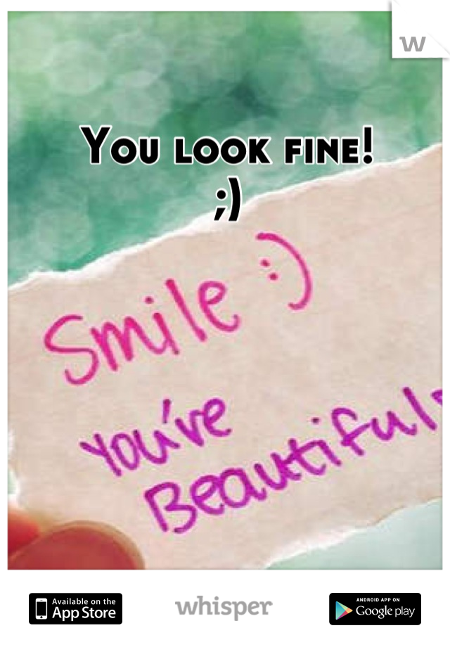 You look fine!
;)