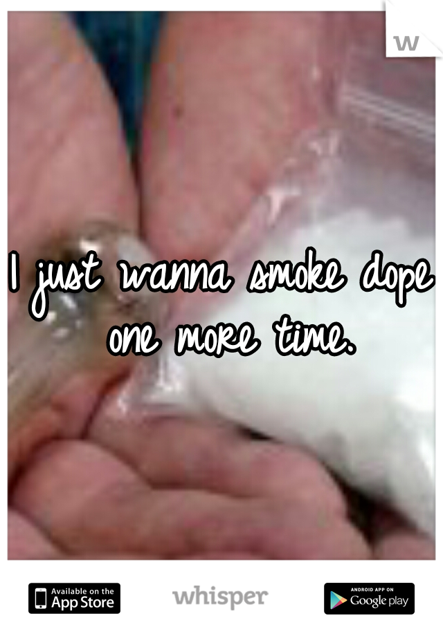 I just wanna smoke dope one more time.