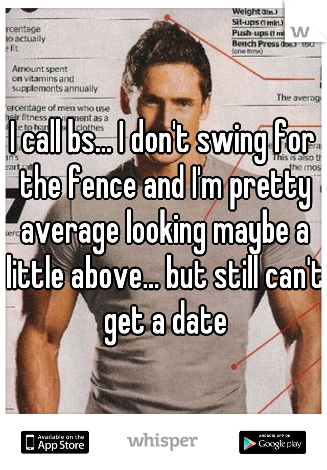 I call bs... I don't swing for the fence and I'm pretty average looking maybe a little above... but still can't get a date
