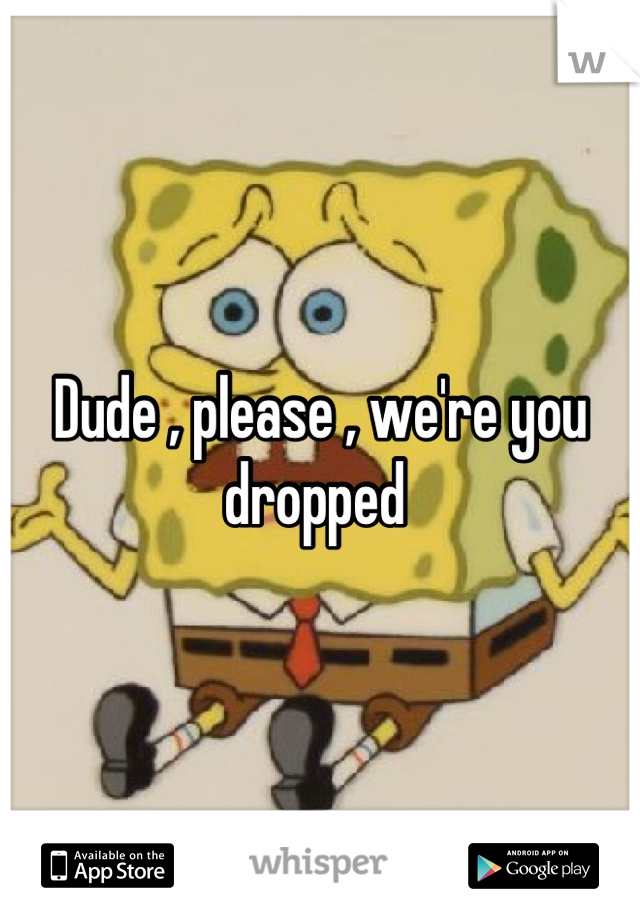 Dude , please , we're you dropped 