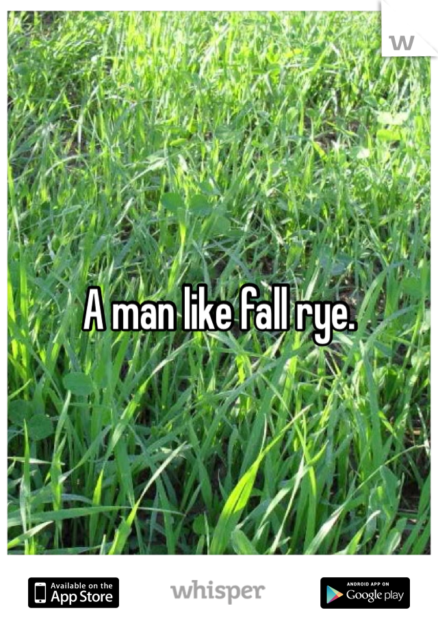 A man like fall rye. 