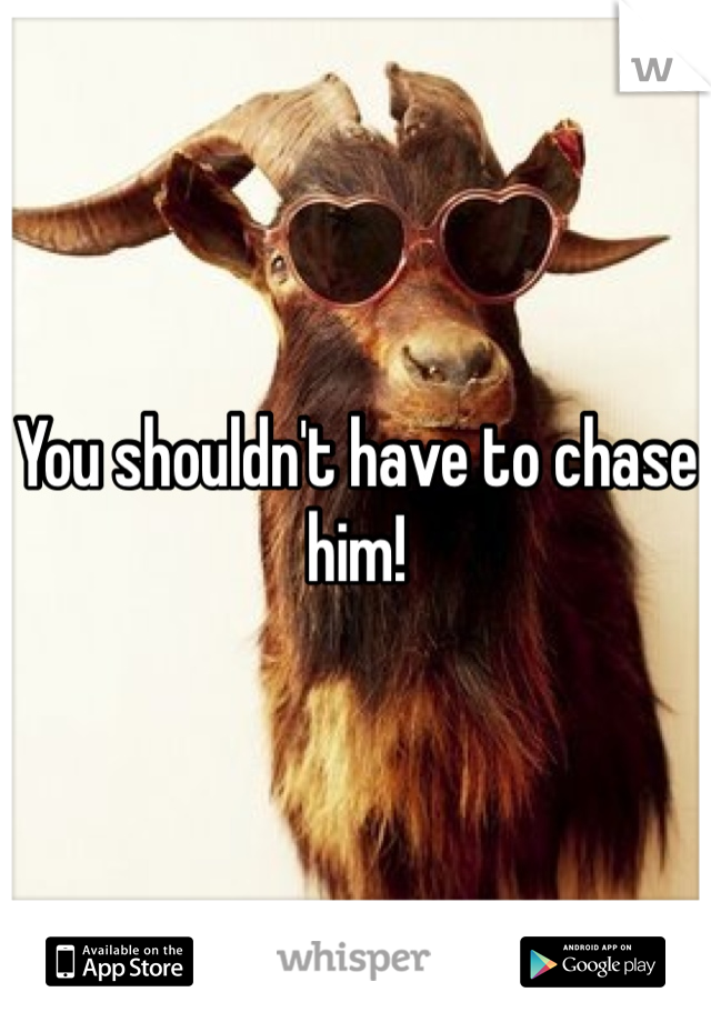 You shouldn't have to chase him! 