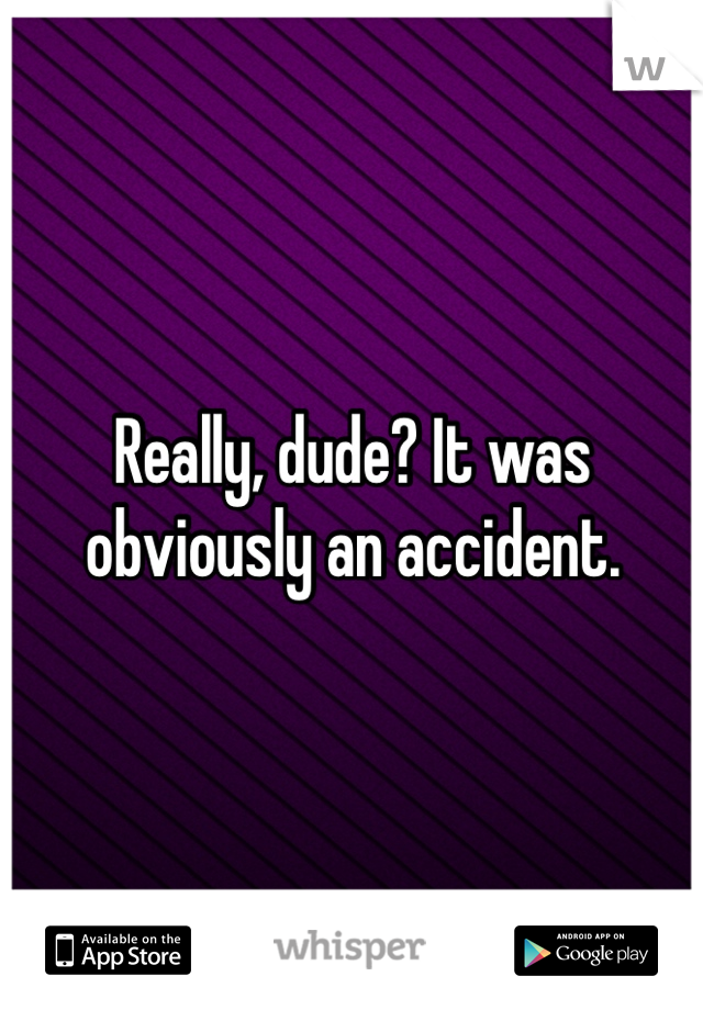 Really, dude? It was obviously an accident. 