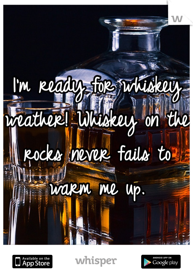 I'm ready for whiskey weather! Whiskey on the rocks never fails to warm me up. 