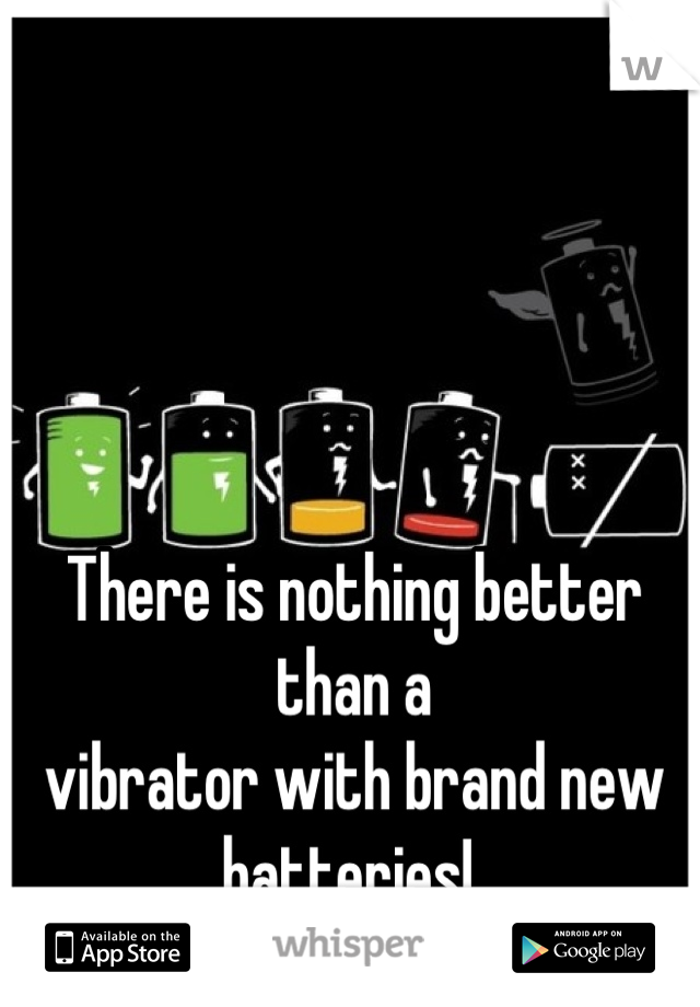 There is nothing better than a
vibrator with brand new batteries! 