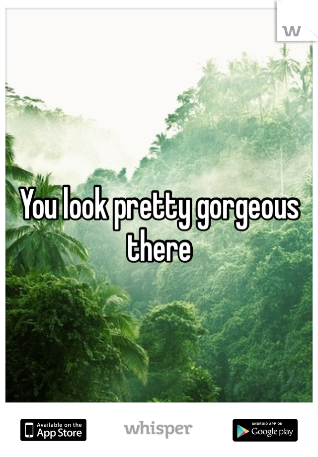 You look pretty gorgeous there