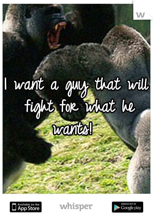 I want a guy that will fight for what he wants!  