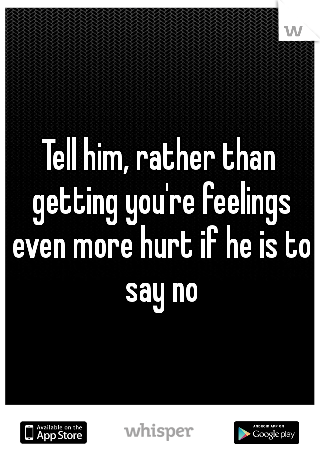 Tell him, rather than getting you're feelings even more hurt if he is to say no