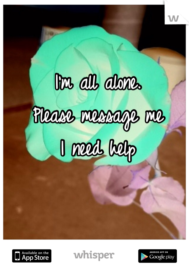I'm all alone.
Please message me 
I need help