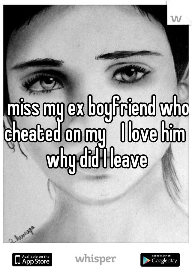 I miss my ex boyfriend who cheated on my    I love him  why did I leave