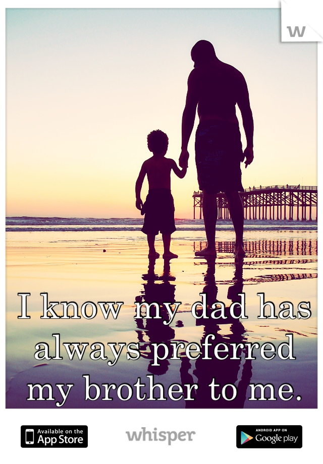 I know my dad has always preferred my brother to me.