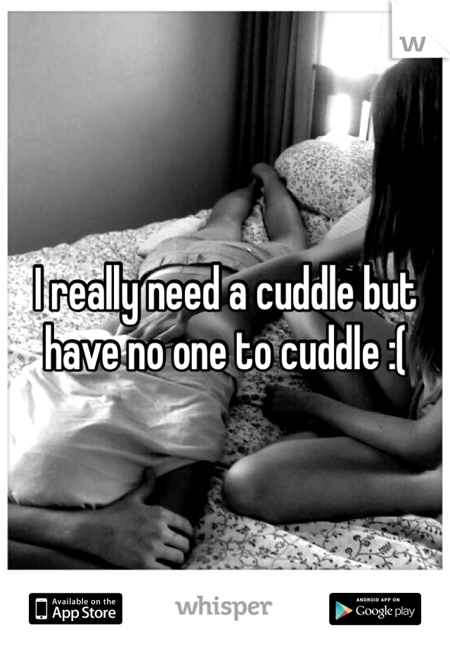 I really need a cuddle but have no one to cuddle :( 