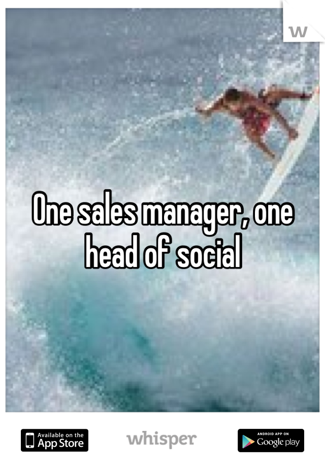 One sales manager, one head of social