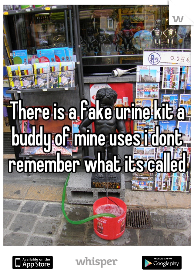 There is a fake urine kit a buddy of mine uses i dont remember what its called