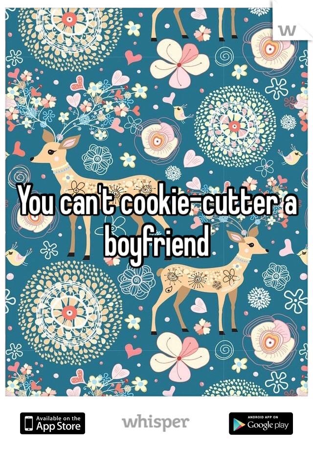 You can't cookie-cutter a boyfriend