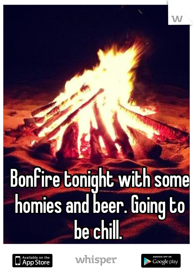 Bonfire tonight with some homies and beer. Going to be chill. 